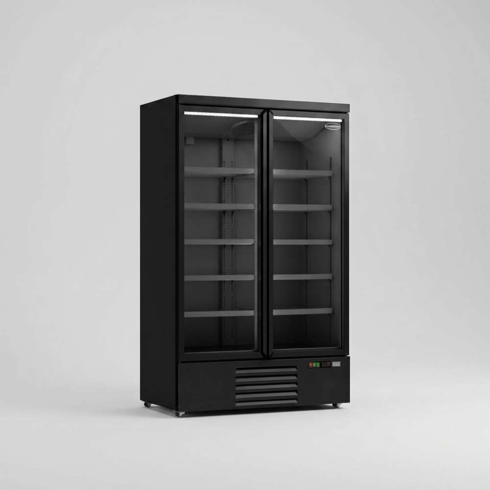 Kühlschrank 2 Glastüren schwarz JDE-1000R BL