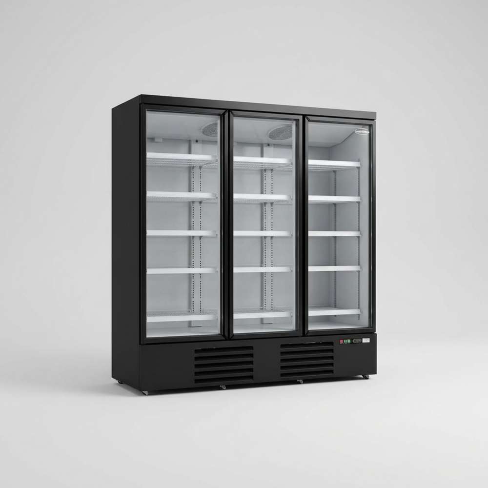 Kühlschrank 3 Glastüren schwarz JDE-1530R BL