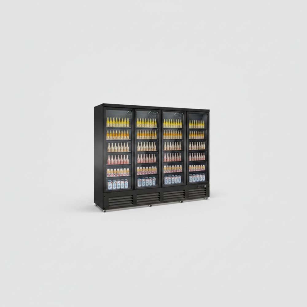 Kühlschrank 4 Glastüren schwarz CEB-2000R BL